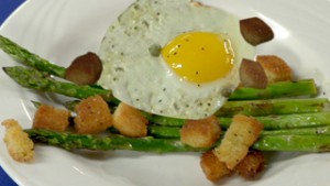 Grilled Asparagus with Saututed Egg